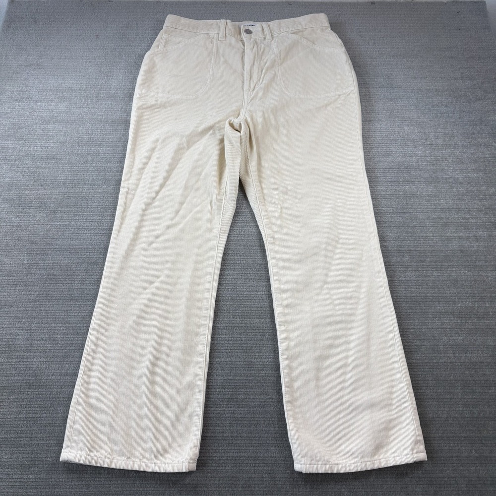 Re/Done Corduroy Pants Womens Size 30 Ivory 70s Loose Flare Solid Casual Stretch
